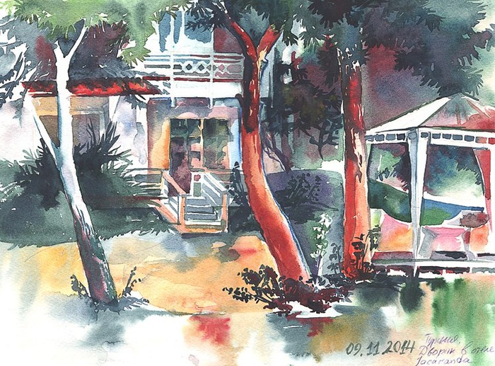 Дворик отеля «Джакаранда»