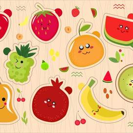 Обучающие карточки фрукты 