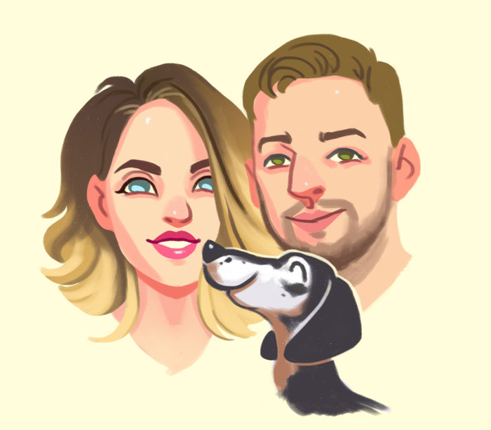 портрет с таксой