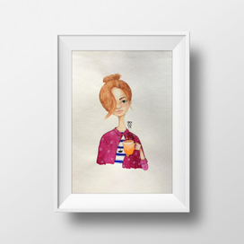 Девушка с чашкой