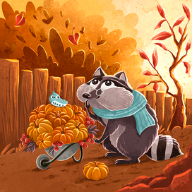 Осенний енот