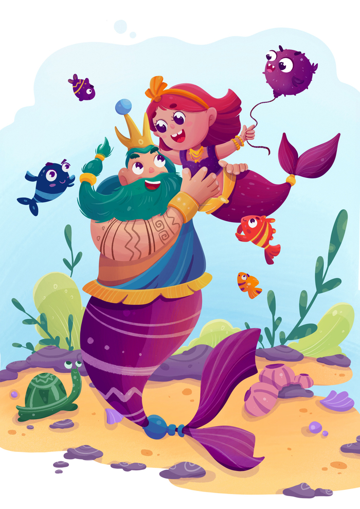Морской царь с дочкой