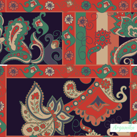 Индийский орнамент для текстиля