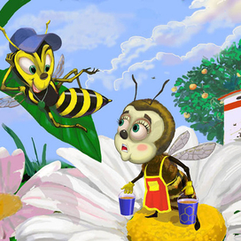пчёлка и оса
