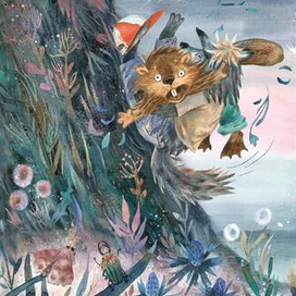 Разворот к сказке "С другом не страшно" З. Стадник. Для издательства "Добрый Великан"