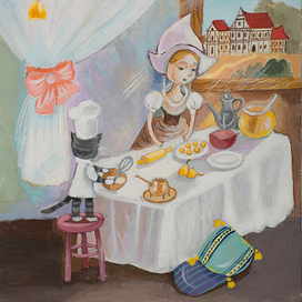 Феечка и котик готовят сладкое