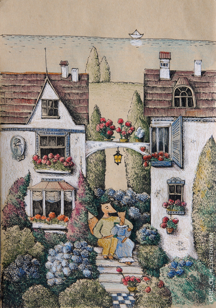 В гортензиях