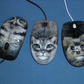 Мышки-зверьки,выполненные в техники аэрография.