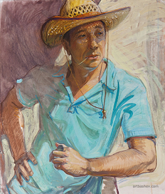 В соломенной шляпе