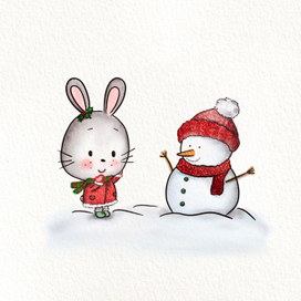 Снеговик и кролик