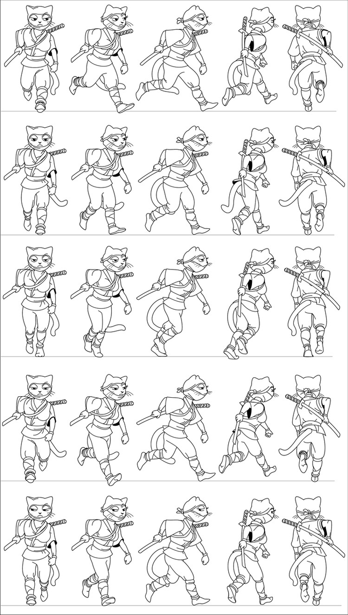 Yoko бег с катаной)))))