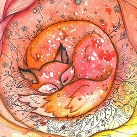 Спящая лисичка