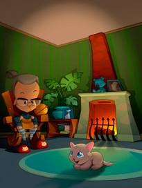 старушка вяжет