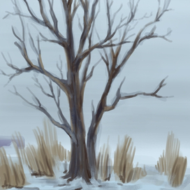 Дерево у зимней Волги