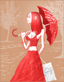 Девушка с зонтиком