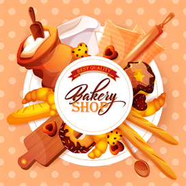 Магазин выпечки. Креативный постер