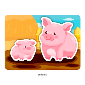 Поросенок и свинья. Карточки для детей