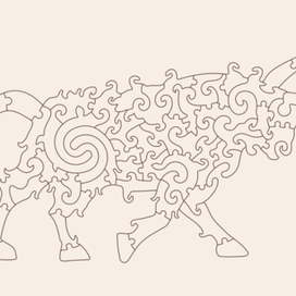 Деревянный пазл Бык