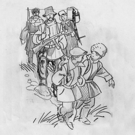 Эскиз шмуцтитула  "Детгиз"