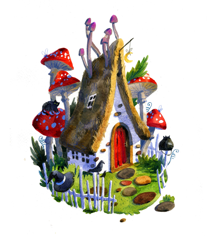 Иллюстрация из серии "Волшебные домики"