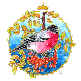 Снегирь на рябине