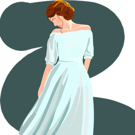 Девушка в голубом платье