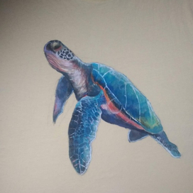 Картина на футболке черепаха