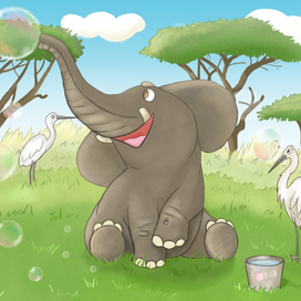 Слон и пузыри