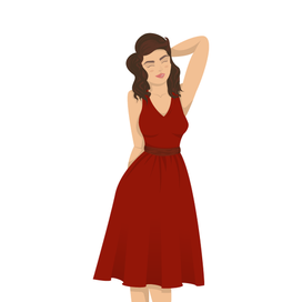 Девушка в красном