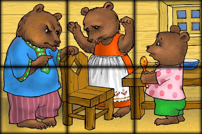 Рисунок для детских кубиков на тему русских сказок.