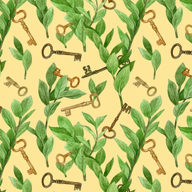 Бесшовный паттерн "Таинственный сад"