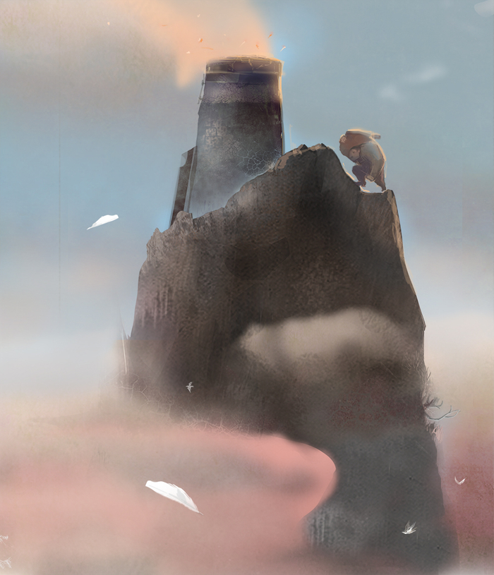 Великан и гора