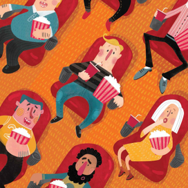 серия иллюстрация для сети кинотеатров "Монитор"