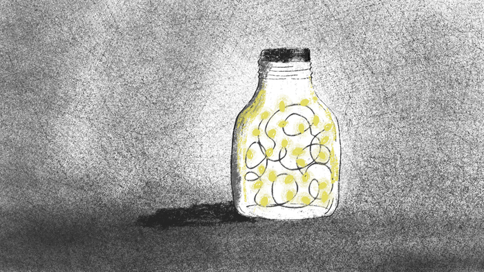 банка со светлячками 