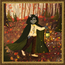 Кот-хранитель и осенний фонарик