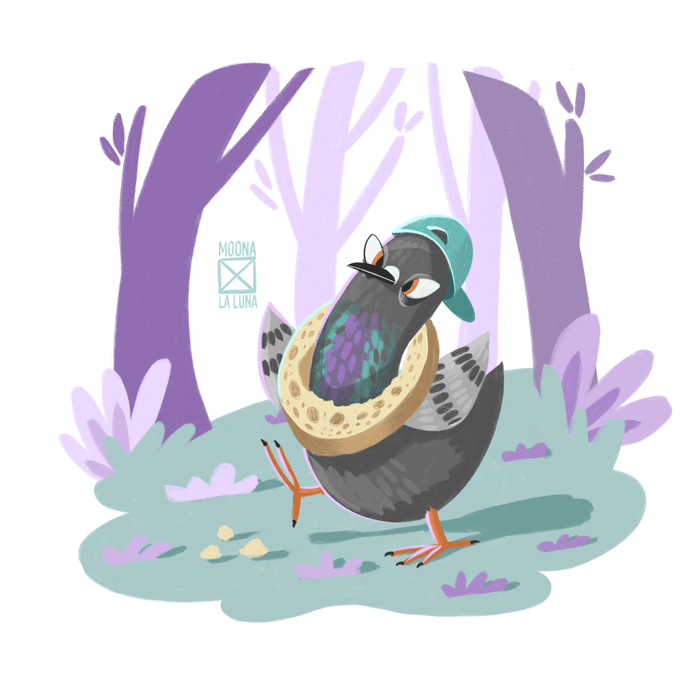 Голубь в хлебном ожерелье