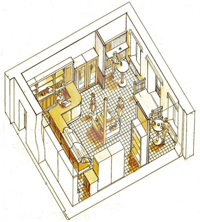 Кафе - бакалея. Эскиз