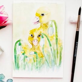 Утята. Иллюстрация