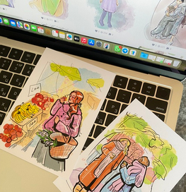 открытки с авторскими иллюстрациями. 