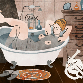 Водные процедуры. (Картинка из банного цикла)