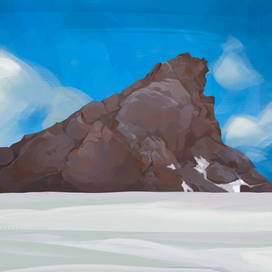 Скала в снегах