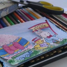 Пасхальный кролик  и цыпленок 