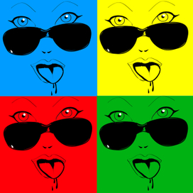 Pop woman Face the glasses