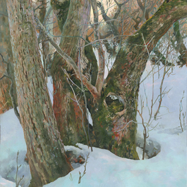 Ранняя весна в яблочном саду