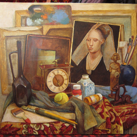 натюрморт с репродукцией