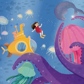 Разворот для книги о Морских Обитателях