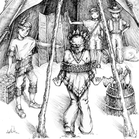 Иллюстрации 2 к книге Игоря Мацкевича "Большая игра в индейцев : приключенческий роман для мальчиков... и девочек, которым нравяся смелые мальчики» для издательства «Проспект»