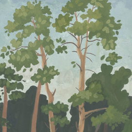 стилизованный пейзаж сосны