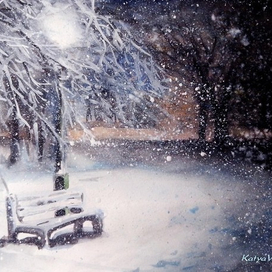 заснеженный парк