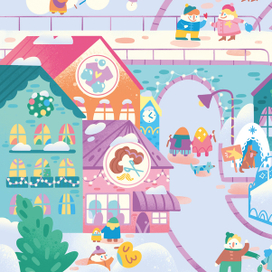 Иллюстрация для Адвент-календаря с наклейками (Фрагмент)